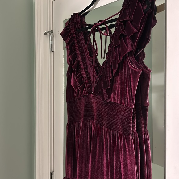 Anthropologie Burgandy Velvet Maxi - Picture 5 of 7